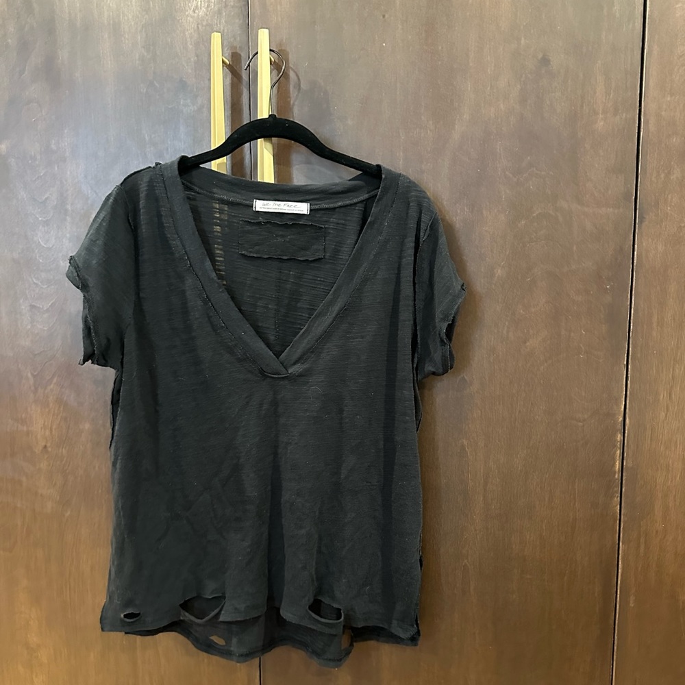 We The Free Distressed V-Neck